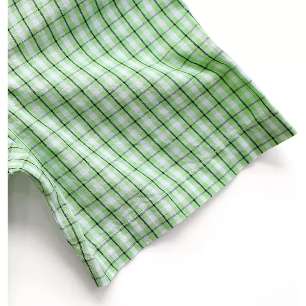Dubinik® Mens Short Sleeve Button Down Shirts 100% Cotton Plaid Men's Casual Button-Down Shirts with Pocket
