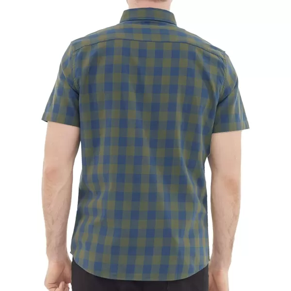 Dubinik® Mens Short Sleeve Button Down Shirts 100% Cotton Plaid Men's Casual Button-Down Shirts with Pocket