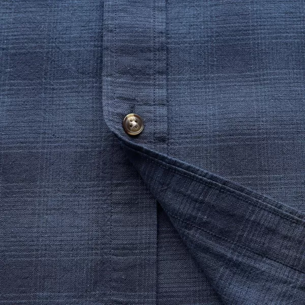 Dubinik® Mens Short Sleeve Button Down Shirts 100% Cotton Plaid Men's Casual Button-Down Shirts with Pocket