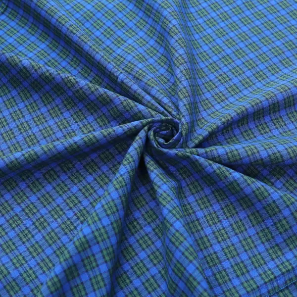 Dubinik® Mens Short Sleeve Button Down Shirts 100% Cotton Plaid Men's Casual Button-Down Shirts with Pocket