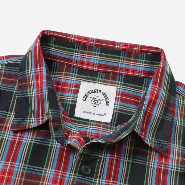 Dubinik® Mens Short Sleeve Button Down Shirts Summer Vintage Short Sleeve Button Down Men Lightweight Men's Casual Shirts