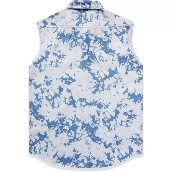 Dubinik® Men's Sleeveless Denim Shirt Button Down Cowboy Lightweight Jean Vest