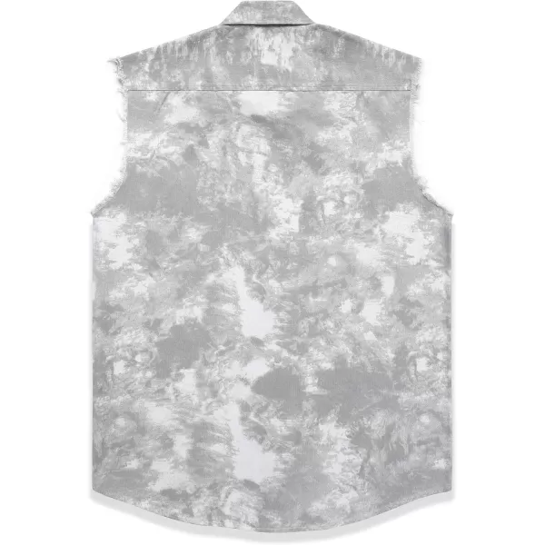 Dubinik® Men's Sleeveless Denim Shirt Button Down Cowboy Lightweight Jean Vest