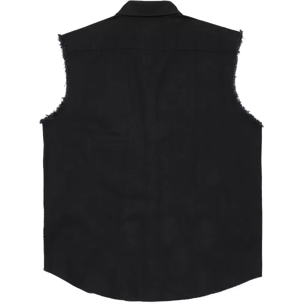 Dubinik® Men's Sleeveless Denim Shirt Button Down Cowboy Lightweight Jean Vest