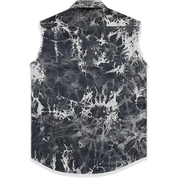 Dubinik® Men's Sleeveless Denim Shirt Button Down Cowboy Lightweight Jean Vest