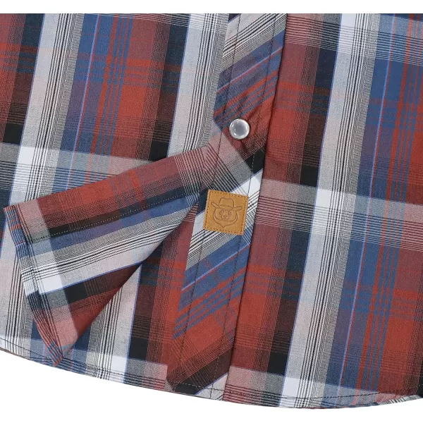 Dubinik® Western Shirts for Men Short Sleeve Plaid Pearl Snap Shirts for Men Button Up Shirt Cowboy Casual Work Shirt