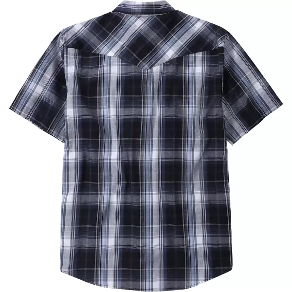 Dubinik® Western Shirts for Men Short Sleeve Plaid Pearl Snap Shirts for Men Button Up Shirt Cowboy Casual Work Shirt