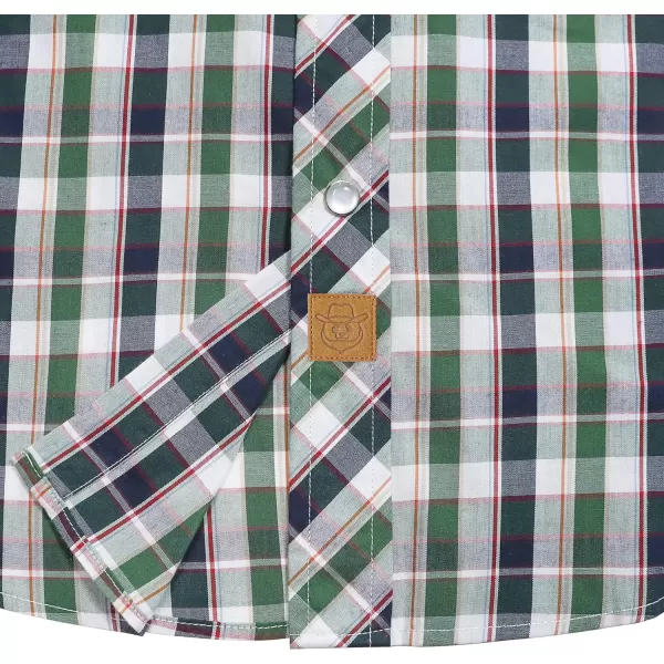 Dubinik® Western Shirts for Men Short Sleeve Plaid Pearl Snap Shirts for Men Button Up Shirt Cowboy Casual Work Shirt