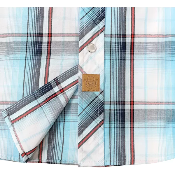 Dubinik® Western Shirts for Men Short Sleeve Plaid Pearl Snap Shirts for Men Button Up Shirt Cowboy Casual Work Shirt