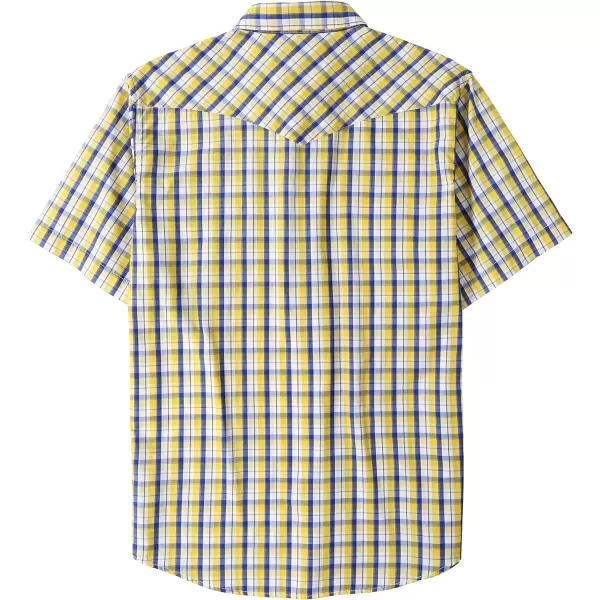 Dubinik® Western Shirts for Men Short Sleeve Plaid Pearl Snap Shirts for Men Button Up Shirt Cowboy Casual Work Shirt