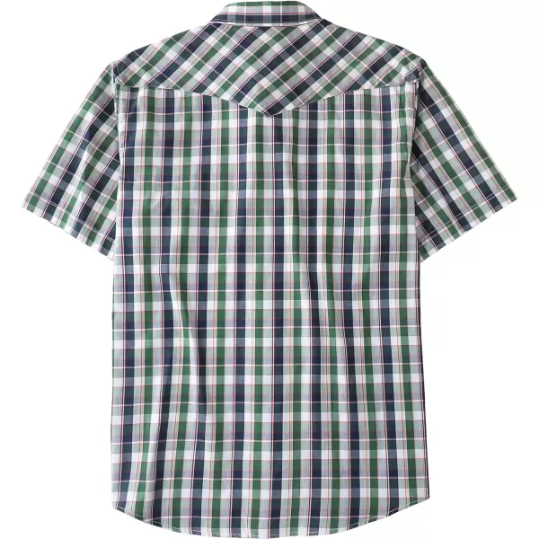 Dubinik® Western Shirts for Men Short Sleeve Plaid Pearl Snap Shirts for Men Button Up Shirt Cowboy Casual Work Shirt
