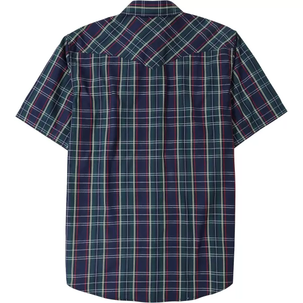 Dubinik® Western Shirts for Men Short Sleeve Plaid Pearl Snap Shirts for Men Button Up Shirt Cowboy Casual Work Shirt