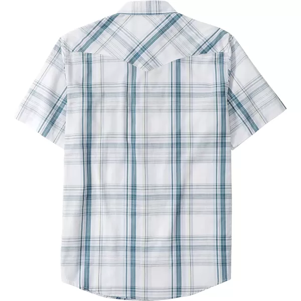 Dubinik® Western Shirts for Men Short Sleeve Plaid Pearl Snap Shirts for Men Button Up Shirt Cowboy Casual Work Shirt