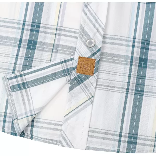Dubinik® Western Shirts for Men Short Sleeve Plaid Pearl Snap Shirts for Men Button Up Shirt Cowboy Casual Work Shirt