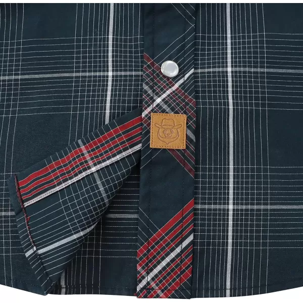 Dubinik® Western Shirts for Men Short Sleeve Plaid Pearl Snap Shirts for Men Button Up Shirt Cowboy Casual Work Shirt