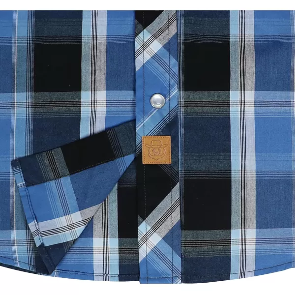 Dubinik® Western Shirts for Men Short Sleeve Plaid Pearl Snap Shirts for Men Button Up Shirt Cowboy Casual Work Shirt