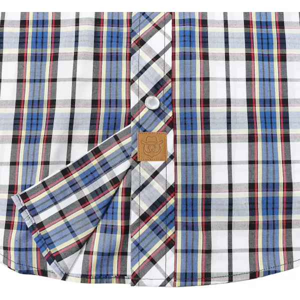Dubinik® Western Shirts for Men Short Sleeve Plaid Pearl Snap Shirts for Men Button Up Shirt Cowboy Casual Work Shirt