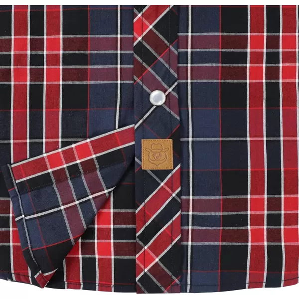 Dubinik® Western Shirts for Men Short Sleeve Plaid Pearl Snap Shirts for Men Button Up Shirt Cowboy Casual Work Shirt