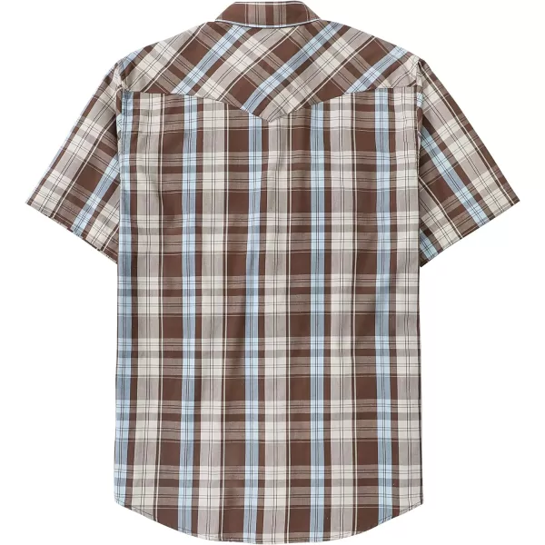 Dubinik® Western Shirts for Men Short Sleeve Plaid Pearl Snap Shirts for Men Button Up Shirt Cowboy Casual Work Shirt