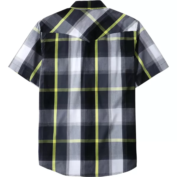 Dubinik® Western Shirts for Men Short Sleeve Plaid Pearl Snap Shirts for Men Button Up Shirt Cowboy Casual Work Shirt