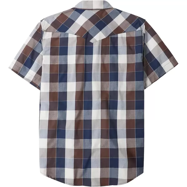 Dubinik® Western Shirts for Men Short Sleeve Plaid Pearl Snap Shirts for Men Button Up Shirt Cowboy Casual Work Shirt