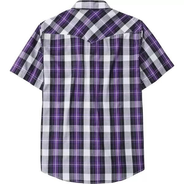 Dubinik® Western Shirts for Men Short Sleeve Plaid Pearl Snap Shirts for Men Button Up Shirt Cowboy Casual Work Shirt