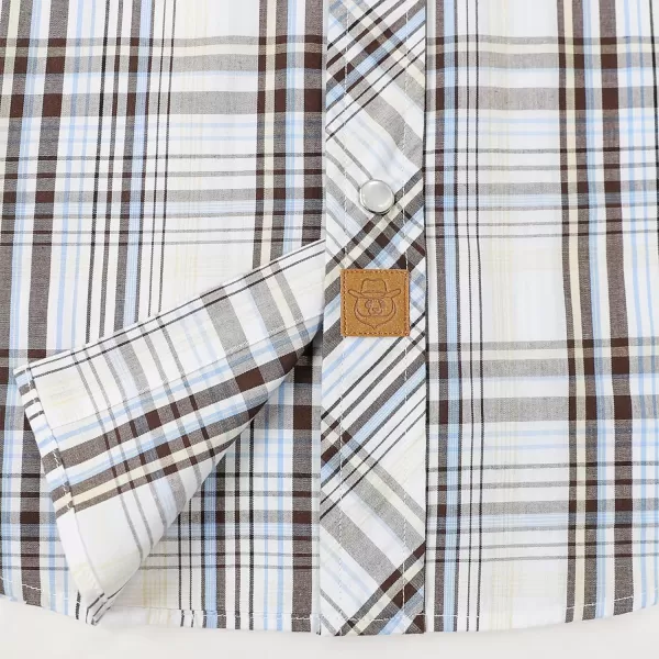 Dubinik® Western Shirts for Men Short Sleeve Plaid Pearl Snap Shirts for Men Button Up Shirt Cowboy Casual Work Shirt