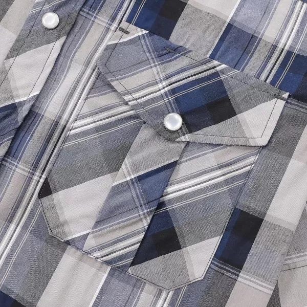 Dubinik® Western Shirts for Men Short Sleeve Plaid Pearl Snap Shirts for Men Button Up Shirt Cowboy Casual Work Shirt