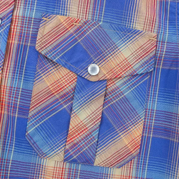 Dubinik® Western Shirts for Men Short Sleeve Plaid Pearl Snap Shirts for Men Button Up Shirt Cowboy Casual Work Shirt