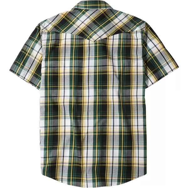 Dubinik® Western Shirts for Men Short Sleeve Plaid Pearl Snap Shirts for Men Button Up Shirt Cowboy Casual Work Shirt