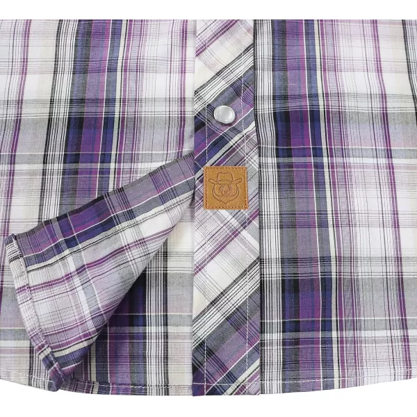 Dubinik® Western Shirts for Men Short Sleeve Plaid Pearl Snap Shirts for Men Button Up Shirt Cowboy Casual Work Shirt