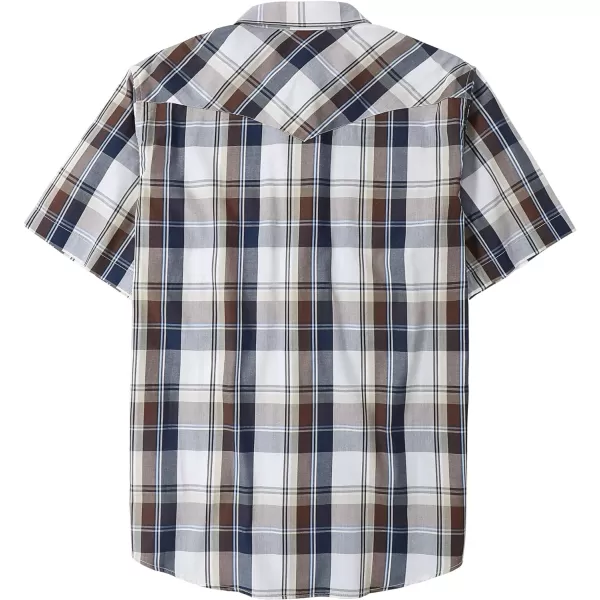 Dubinik® Western Shirts for Men Short Sleeve Plaid Pearl Snap Shirts for Men Button Up Shirt Cowboy Casual Work Shirt