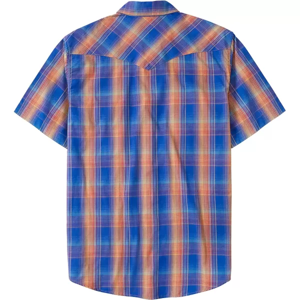 Dubinik® Western Shirts for Men Short Sleeve Plaid Pearl Snap Shirts for Men Button Up Shirt Cowboy Casual Work Shirt