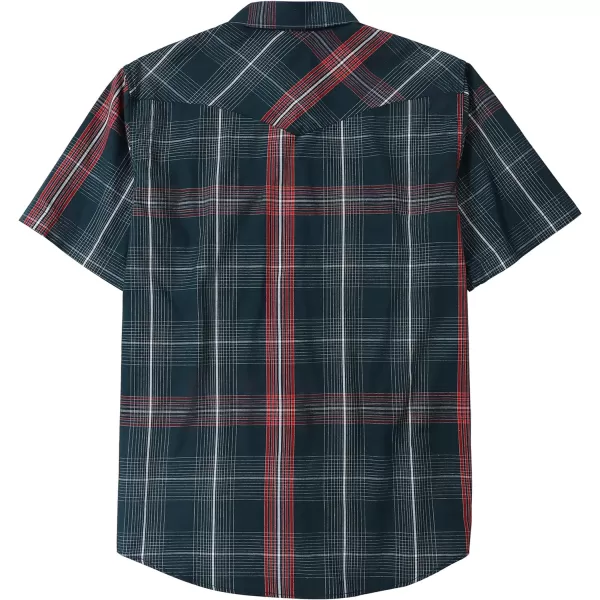 Dubinik® Western Shirts for Men Short Sleeve Plaid Pearl Snap Shirts for Men Button Up Shirt Cowboy Casual Work Shirt