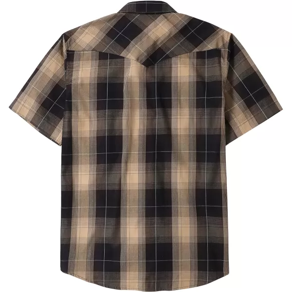 Dubinik® Western Shirts for Men Short Sleeve Plaid Pearl Snap Shirts for Men Button Up Shirt Cowboy Casual Work Shirt