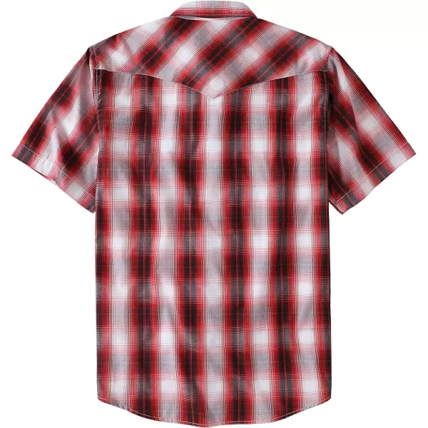 Dubinik® Western Shirts for Men Short Sleeve Plaid Pearl Snap Shirts for Men Button Up Shirt Cowboy Casual Work Shirt