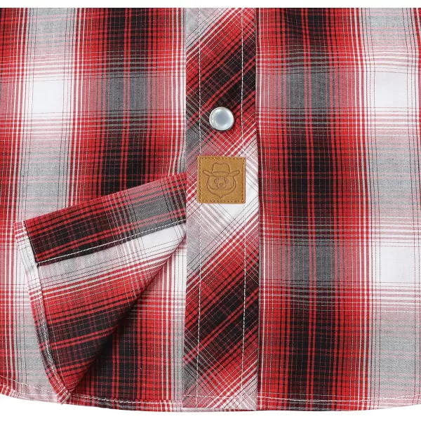 Dubinik® Western Shirts for Men Short Sleeve Plaid Pearl Snap Shirts for Men Button Up Shirt Cowboy Casual Work Shirt