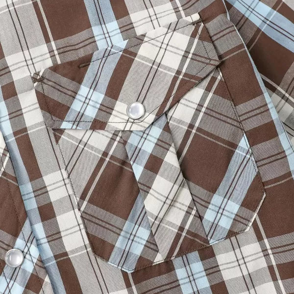 Dubinik® Western Shirts for Men Short Sleeve Plaid Pearl Snap Shirts for Men Button Up Shirt Cowboy Casual Work Shirt