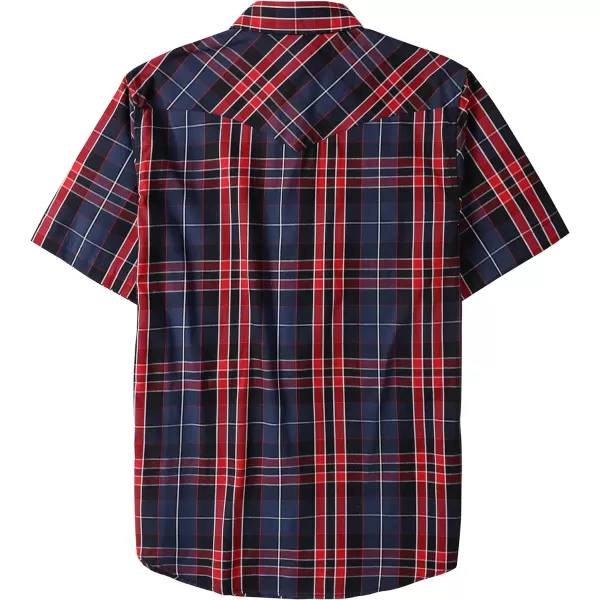 Dubinik® Western Shirts for Men Short Sleeve Plaid Pearl Snap Shirts for Men Button Up Shirt Cowboy Casual Work Shirt
