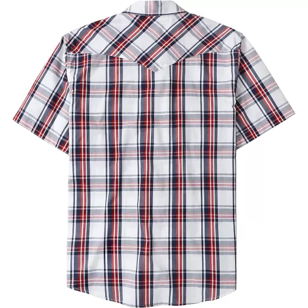 Dubinik® Western Shirts for Men Short Sleeve Plaid Pearl Snap Shirts for Men Button Up Shirt Cowboy Casual Work Shirt