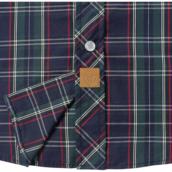 Dubinik® Western Shirts for Men Short Sleeve Plaid Pearl Snap Shirts for Men Button Up Shirt Cowboy Casual Work Shirt