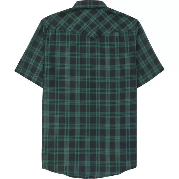 Dubinik®50% Viscose derived from Bamboo,50% Polyester Mens Short Sleeve Western Cowboy Pearl Snap Casual Plaid Shirts for Men