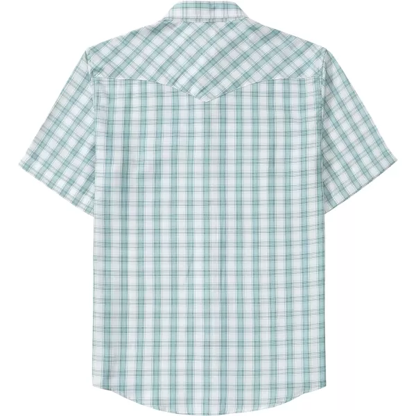Dubinik®50% Viscose derived from Bamboo,50% Polyester Mens Short Sleeve Western Cowboy Pearl Snap Casual Plaid Shirts for Men