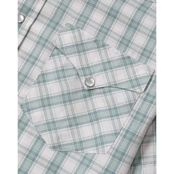 Dubinik®50% Viscose derived from Bamboo,50% Polyester Mens Short Sleeve Western Cowboy Pearl Snap Casual Plaid Shirts for Men