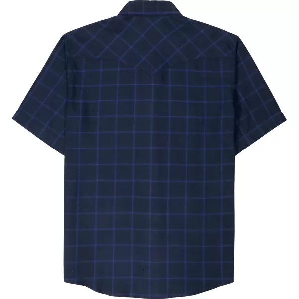 Dubinik®50% Viscose derived from Bamboo,50% Polyester Mens Short Sleeve Western Cowboy Pearl Snap Casual Plaid Shirts for Men