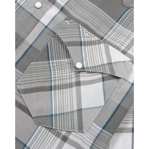 Dubinik®50% Viscose derived from Bamboo,50% Polyester Mens Short Sleeve Western Cowboy Pearl Snap Casual Plaid Shirts for Men