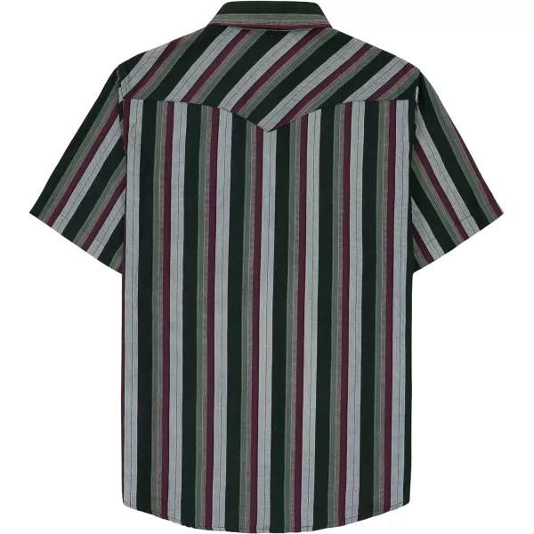 Dubinik®50% Viscose derived from Bamboo,50% Polyester Mens Short Sleeve Western Cowboy Pearl Snap Casual Plaid Shirts for Men