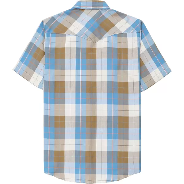Dubinik®50% Viscose derived from Bamboo,50% Polyester Mens Short Sleeve Western Cowboy Pearl Snap Casual Plaid Shirts for Men