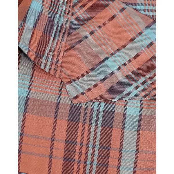Dubinik®50% Viscose derived from Bamboo,50% Polyester Mens Short Sleeve Western Cowboy Pearl Snap Casual Plaid Shirts for Men