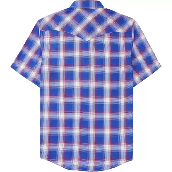 Dubinik®50% Viscose derived from Bamboo,50% Polyester Mens Short Sleeve Western Cowboy Pearl Snap Casual Plaid Shirts for Men